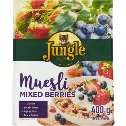 Jungle Mixed Berries Muesli Cereal 400g | Biscuits