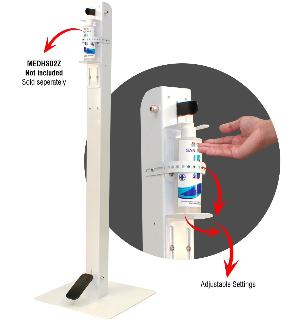 Free standing foot operational dispenser | PPE