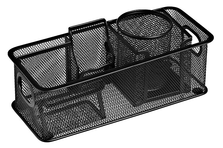 MESH METAL STATIONERY SET OF 4 BLACK | Desk Sorter