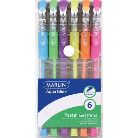 MARLIN FLASH-INK PASTEL GEL INK PENS 6'S ASSTD 1.0 | Gel Pens