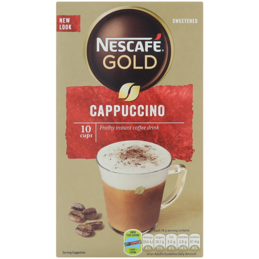 Nescafe Cappuccino Sachets Original (10 x 18g) | Instant Coffees