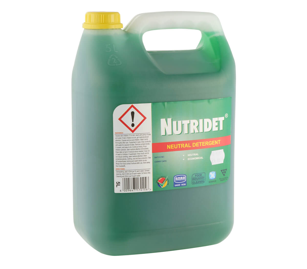 Nutridet Neutral Dishwashing Detergent 5L | Cleaning Materials
