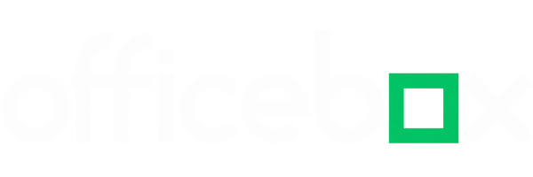 A white square with a thin green border and a centered white square inside, placed over a very light gray background with faint 'office.