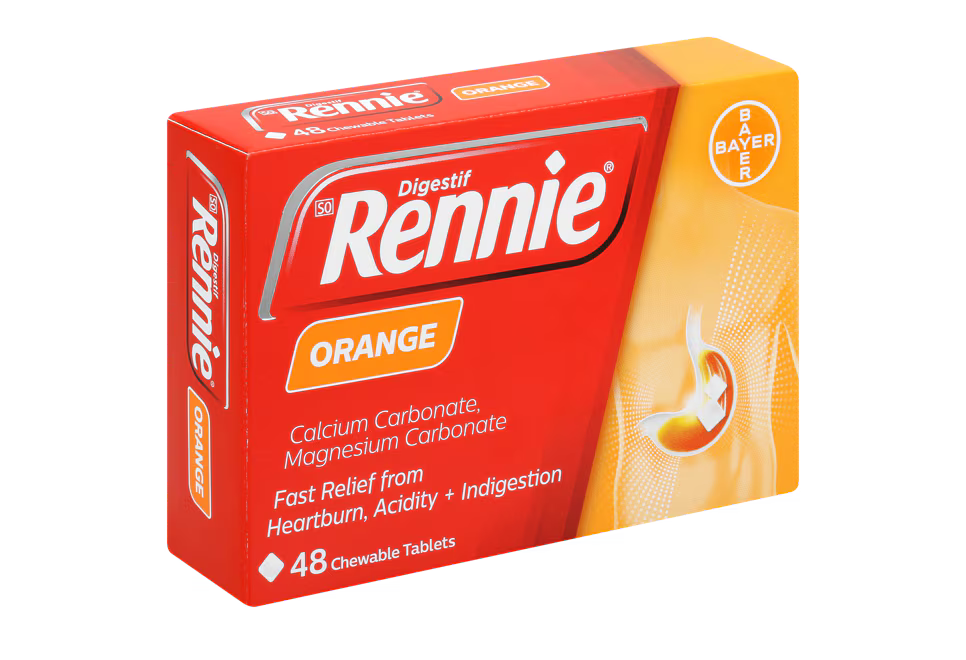 RENNIE ANTACID ORANGE TABLETS 24s | Unassigned