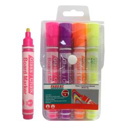 MARKER GLASS/CHALKBOARD POUCH 4 (PINK, PURPLE, ORANGE, YELLOW) | Chalk Markers