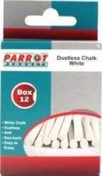 Parrot Dustless Chalk White Box 12 | Individual Chalk Colours