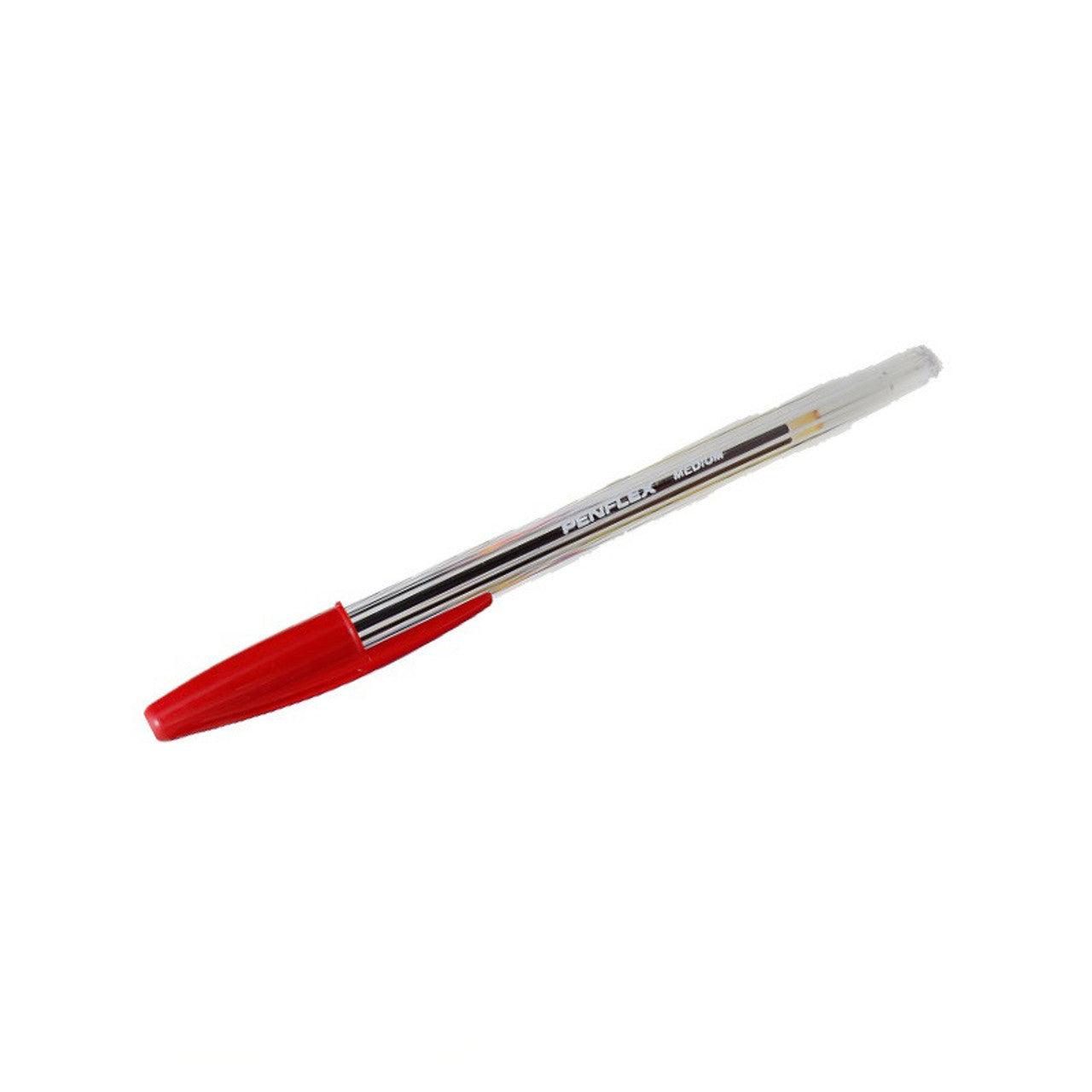 Penflex Ballpen Clear Med Red | Ballpoint Pens