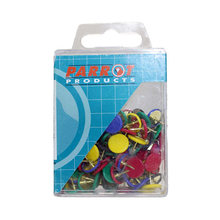 Parrot Drawing Pins Boxed Pack 100 Assorted | Pins - Drawing
