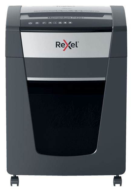 Rexel Momentum Extra P420+ Jam Free Cross Cut Paper Shredder P4 30L Bin - 20 Sheet | Shredders