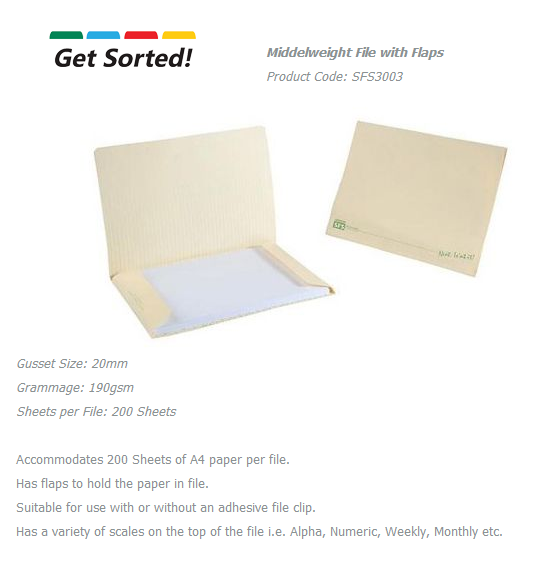 SFS Middleweight File with Flap Pack 25 | Files, Filing & Storage Solutions
