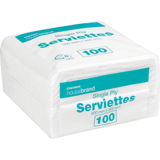 Housebrand Single Ply Serviettes 100 Pack | Cleaning Materials