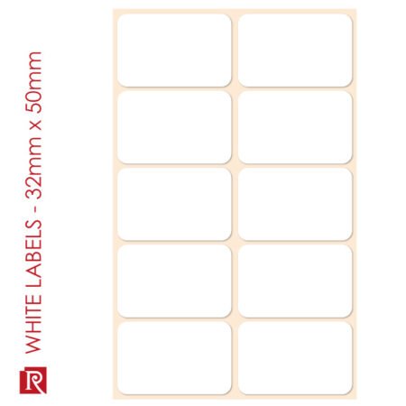 Redfern White Labels R3250 Sheets | Flat pack Labels