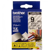 Brother TZ121 9mmx8m Black On Clear Tape | Brother Tape