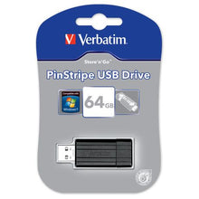 Verbatim Store and Go Hi Speed Pinstripe Black 64GB Flash Drive | Computer Media & Storage