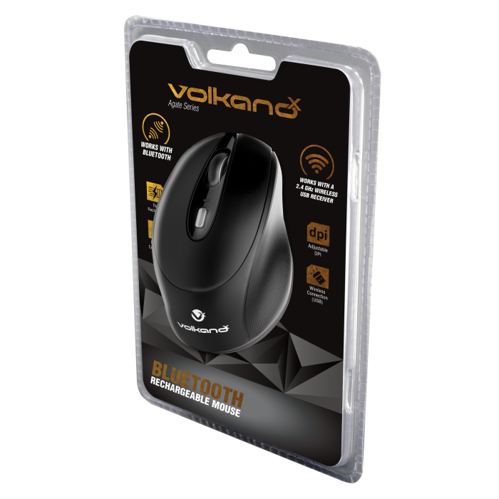 VOLKANOX AGATE SERIES RECHARGEABLE BLUETOOTH + WIRELESS 2.4 GHZ MOUSE | Mice
