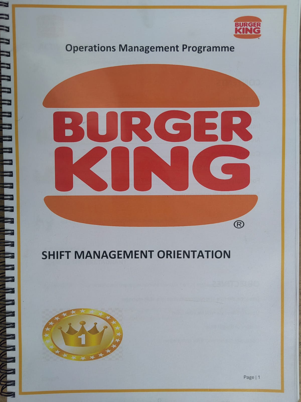 Incwadana yeBurger King SHIFT MANAGEMENT- BK20- FC (221 amaphepha (112 amaqweqwe)