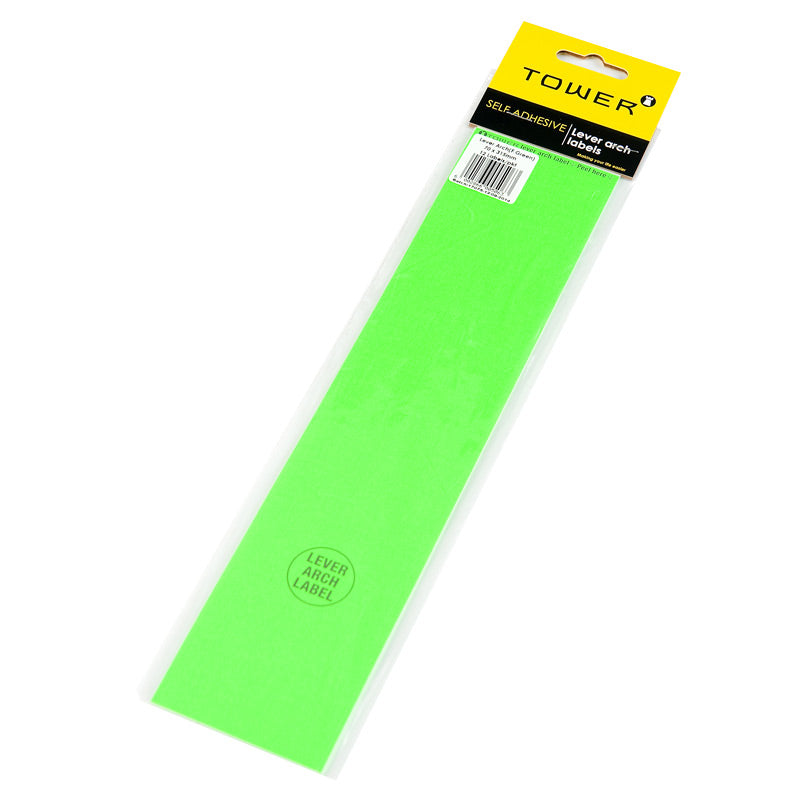 Tower Lever Arch Label 100 Florescent Lime