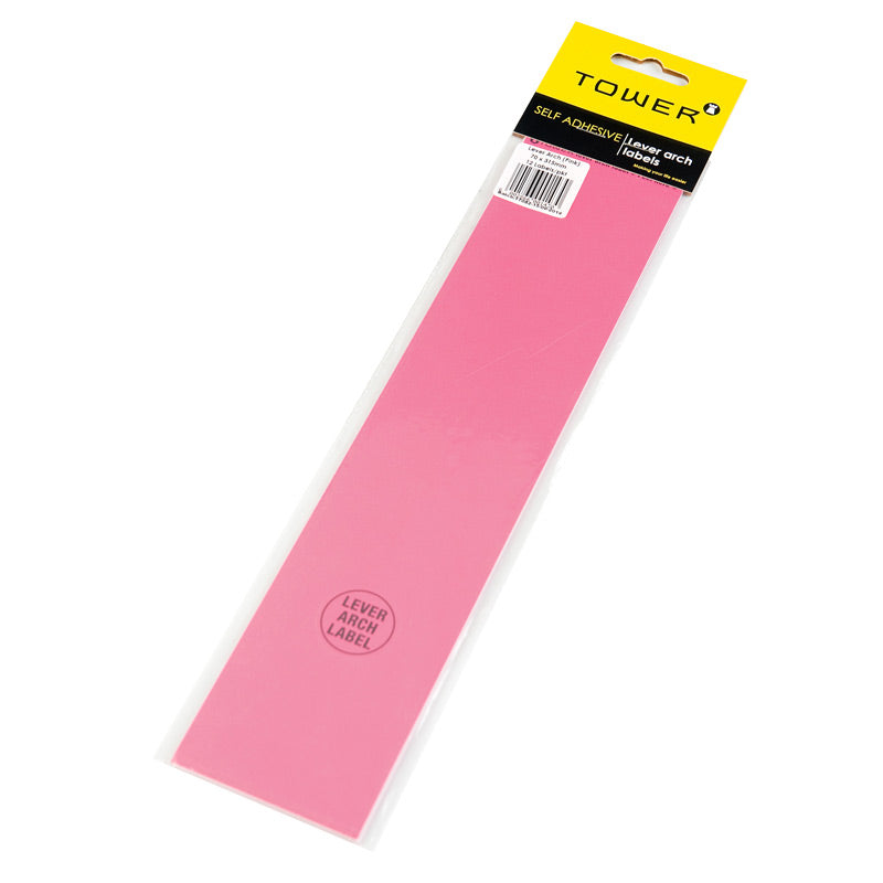 Tower Lever Arch Label 12 Pink 70mmx320mm