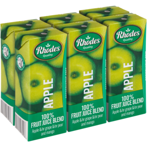 Rhodes Apple Juice 6 x 200ml | Juices & Soft Drinks