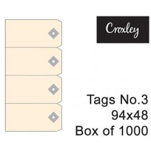 Croxley No 3 Buff Tags 95x48mm - Tag3