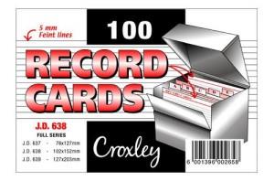 Croxley JD638 Record Cards 102mmx152mm