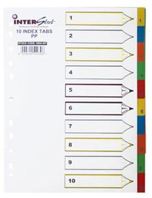 A4 PVC Index Col 1-10