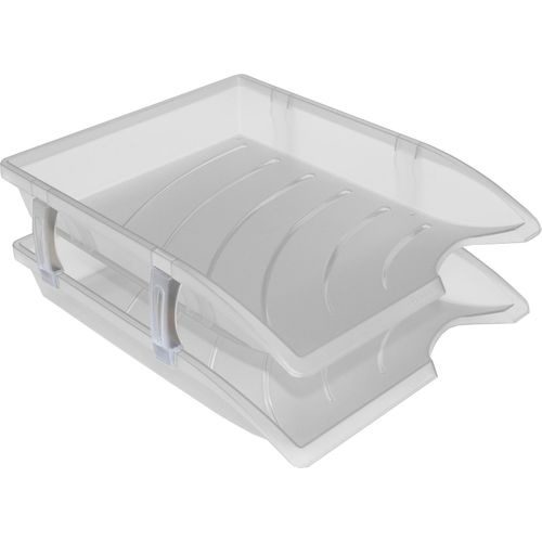 Bantex Optima Clear Let Tray + Risers | Letter Trays