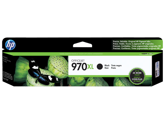 HP 970XL HIGH YIELD BLACK INK CARTRIDGE FOR OFFICEJET PRO X | Hewlett Packard Inkjet Cartridges Genuine