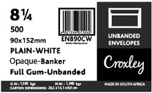 Croxley White Gummed Unbanded (White Wove) | 8 1qtr Envelopes