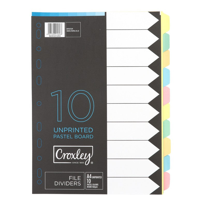 Croxley File Divider Board 10 Tab | File Dividers and Indices - Board