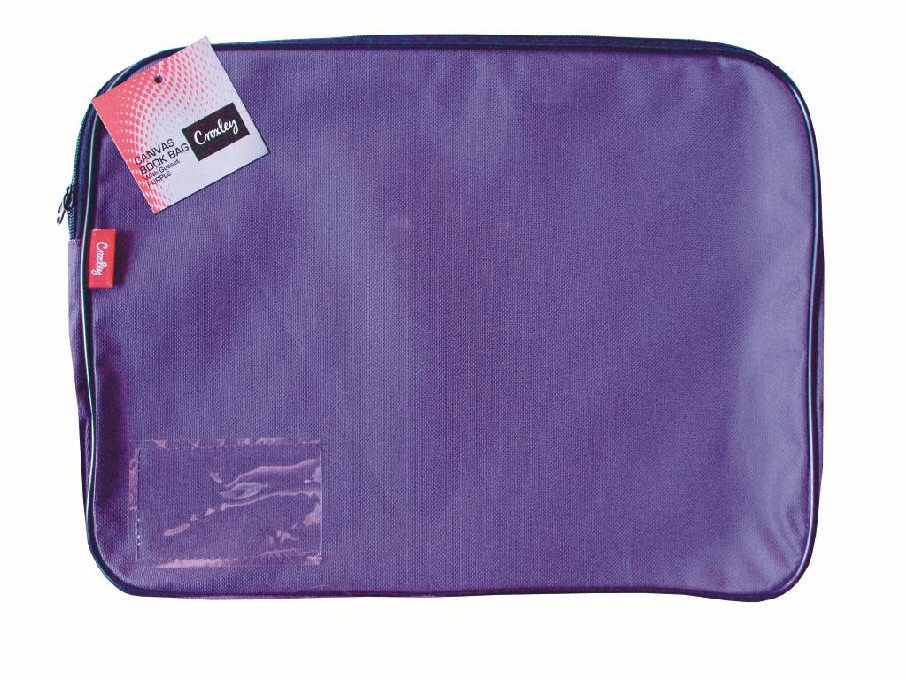 Croxley Canvas Gusset Book Bag Purple