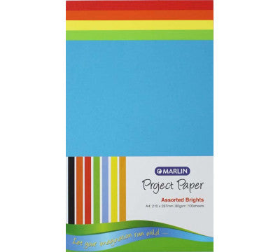 Marlin Bright A4 80gsm Paper Assorted | Coloured Paper
