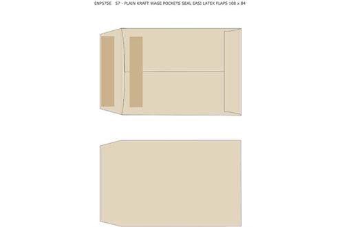 No.7 - Plain Kraft Wage Pockets Seal Easi Latex Flaps 152x110 | Wage Envelopes