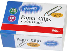Bantex 50mm Paper Clips Nickel | Clips - Paper and Gem