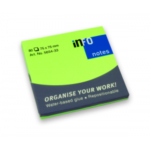INFO NOTES 75X75 BR.GREEN (80 SHT) | Adhesive Note Pads