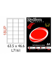 Redfern Laser Label 18UP (63.5mmx46.6mm) 7161
