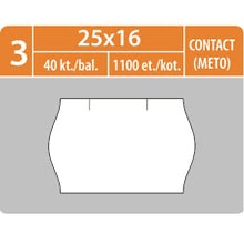 Meto Labels 25X16 White | Price Gun Stickers