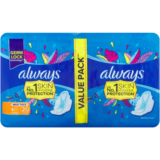 Always Normal Maxi Thick Sanitary Pads 20 Pack | Toilet Rolls and Tissues
