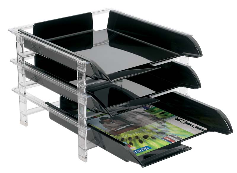 Bantex Letter Tray Black Set 3 | Letter Trays