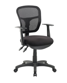 Cobalt Jet Mesh Black Chair - With Arms | Chairs