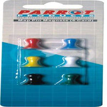 Parrot Magnets Map Pins 16mm (6-Card) Assorted