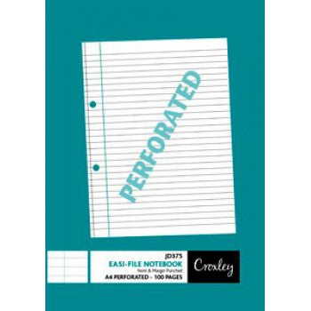 Croxley JD375 A4 100 Page Feint-Margin Notebook Easifile | Note Books