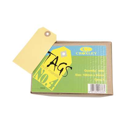 Croxley No 4 Buff Tags 108x54mm - Tag4