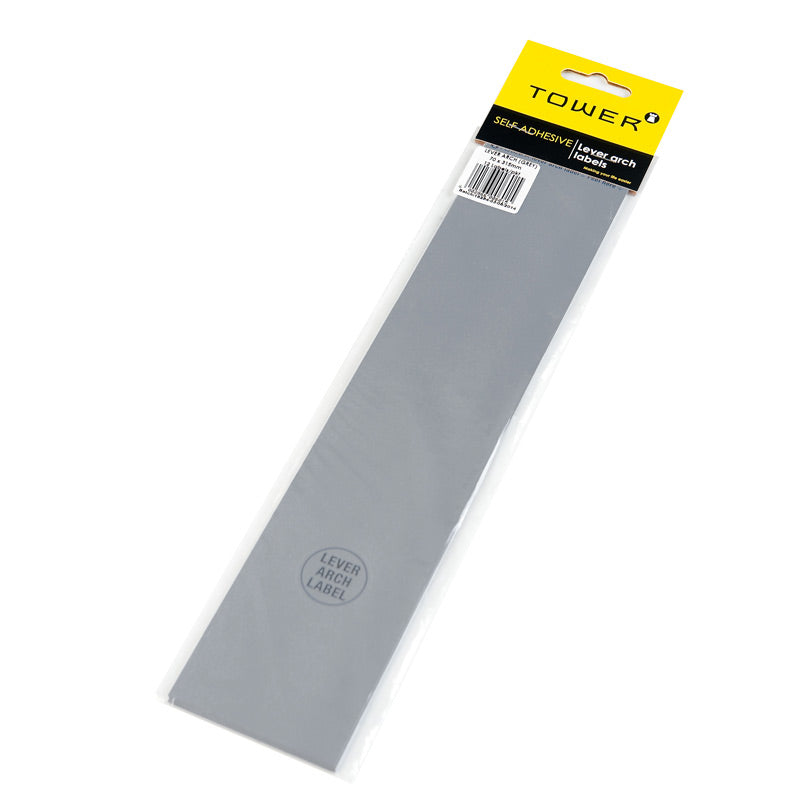 Tower Lever Arch Label 12 Grey 70mmx320mm