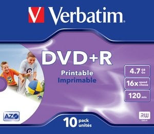 Verbatim DVD+R Printable 16x Speed 10pack
