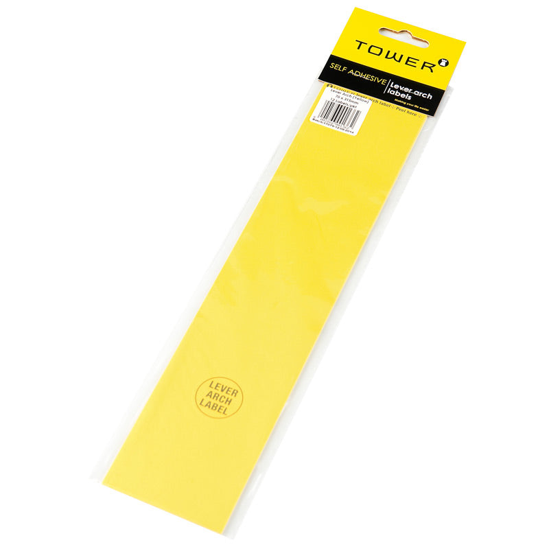 Tower Lever Arch Label 12 Yellow 70mmx320mm