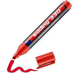 Edding 330 Red Chisel Marker | Permanent Marking Pens