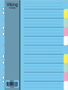 Viking 10 Division Pastel | File Dividers and Indices - Board