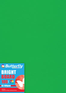 Board A3 160gsm Bright - Pack of 100 Green