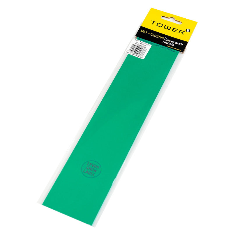 Tower Lever Arch Label 12 Green 70mmx320mm